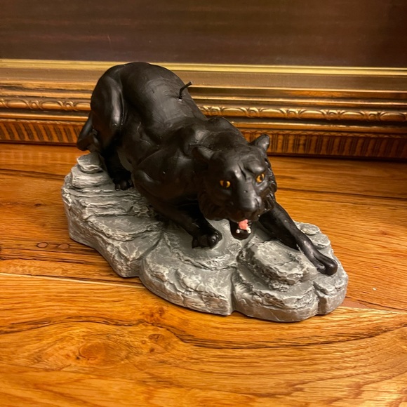 Vintage Accents Vintage Wax Black Panther Candle Sculpture Mcm Rare